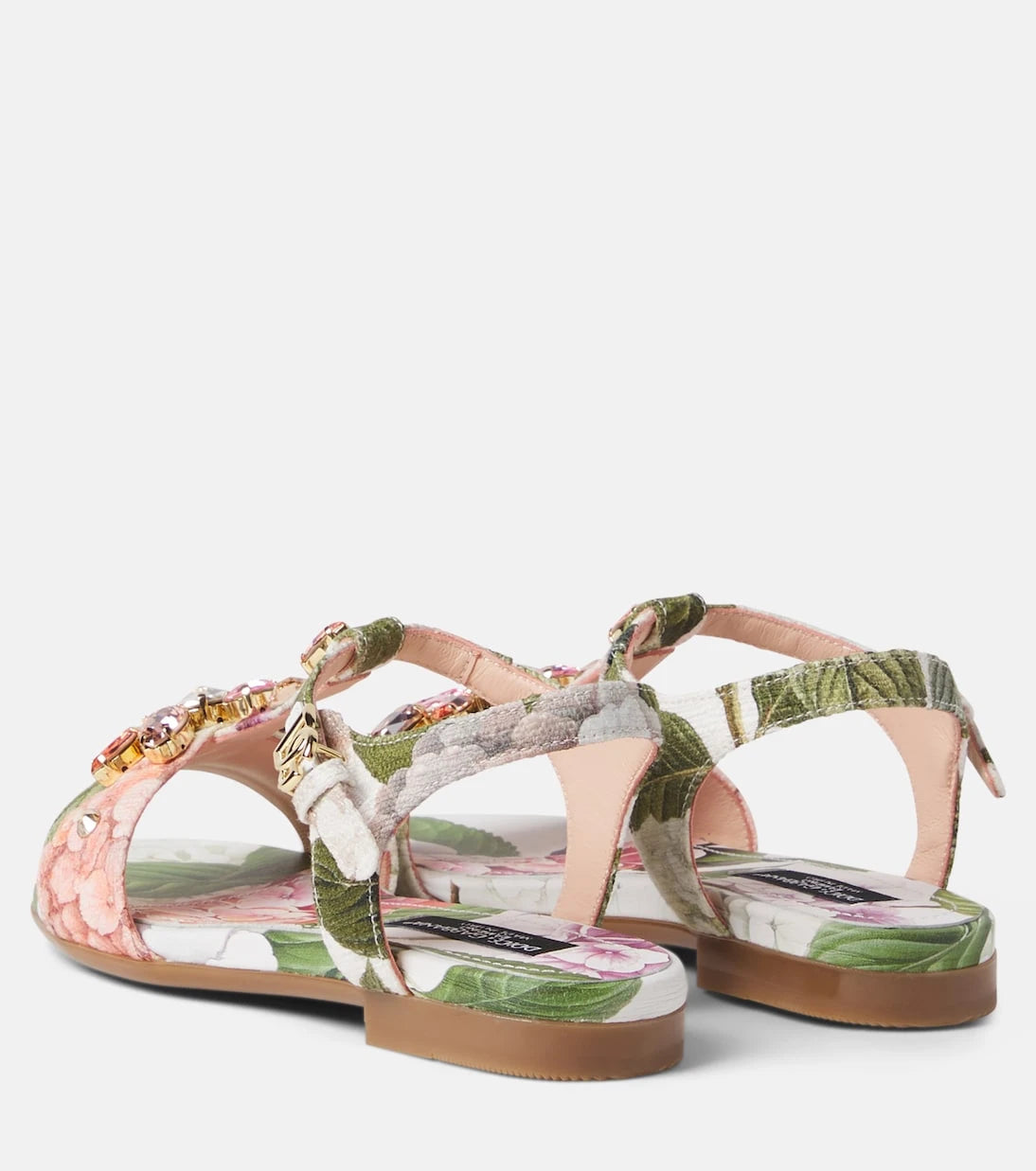 Dolce&Gabbana Kids - Crystal-embellished floral sandals