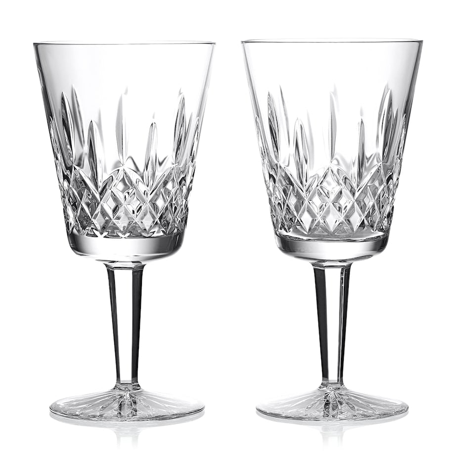 Set of 2 Large Lismore Goblets (410ml) CLEAR