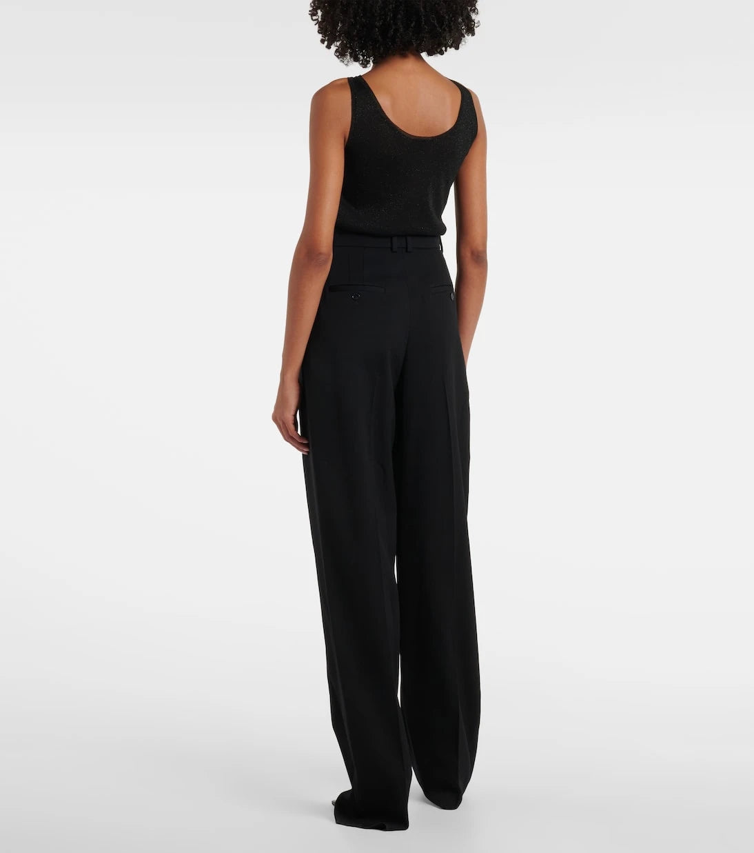 Saint Laurent - High-rise wool Grain De Poudre tuxedo pants