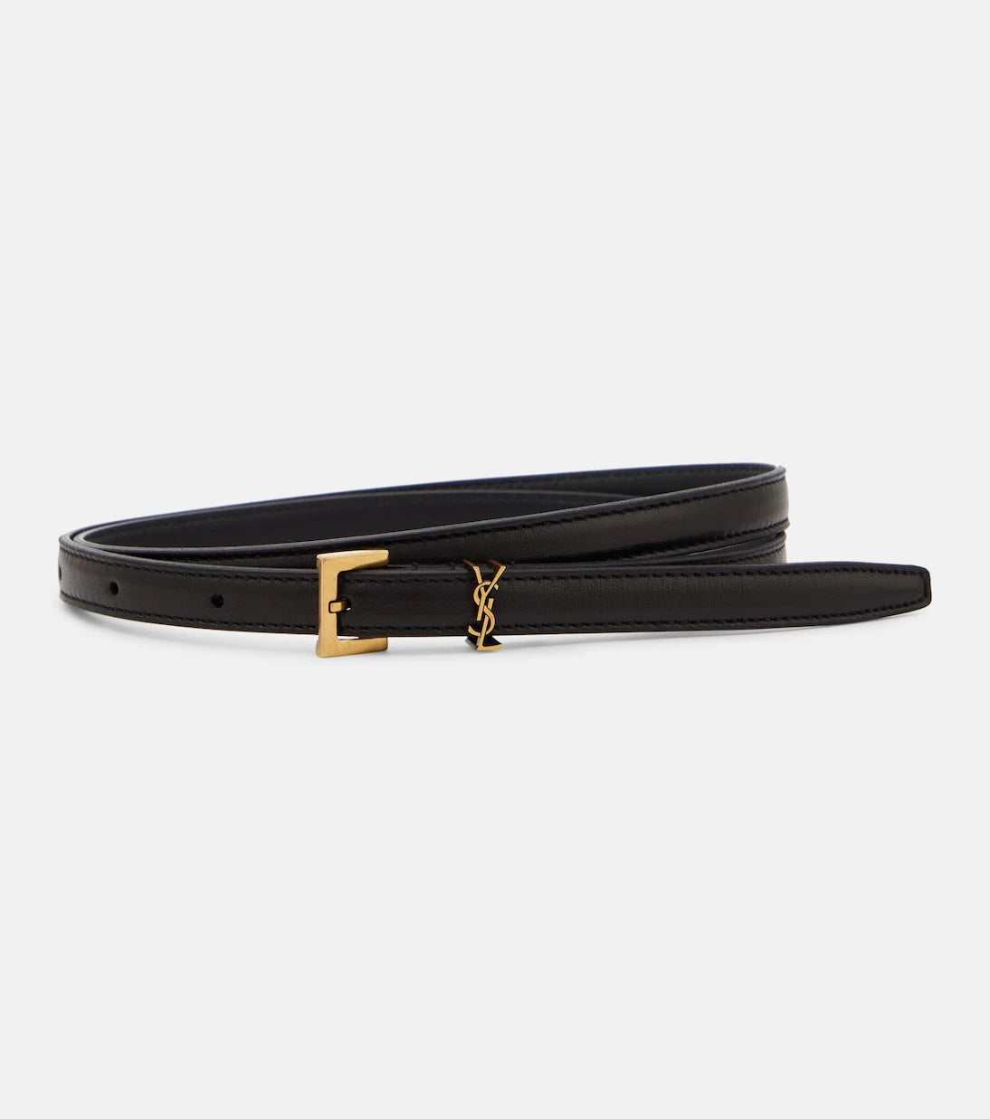 Saint Laurent - Cassandre slim leather belt