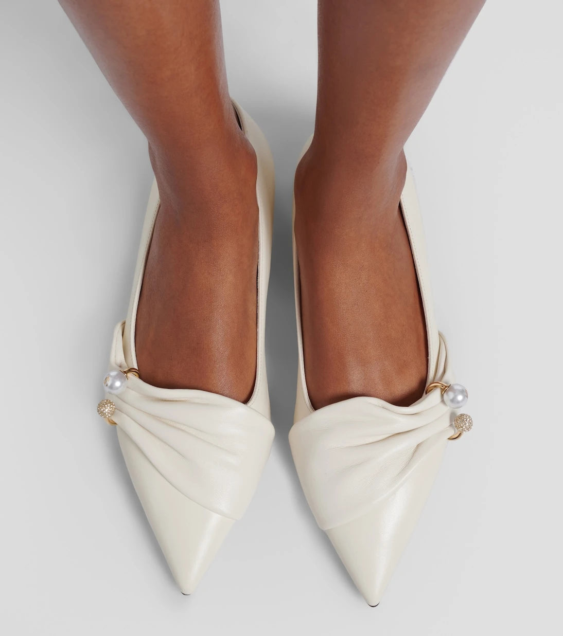 Jimmy Choo - Rafi embellished leather ballet flats