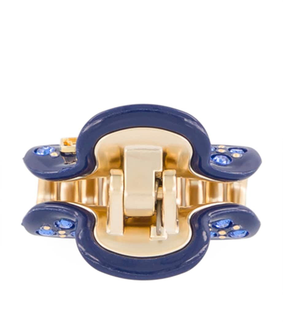 Gold-Plated Crystal-Embellished Claw Hair Clip