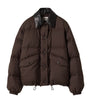Miu Miu Brown Down Technical Pongé Puffer Jacket