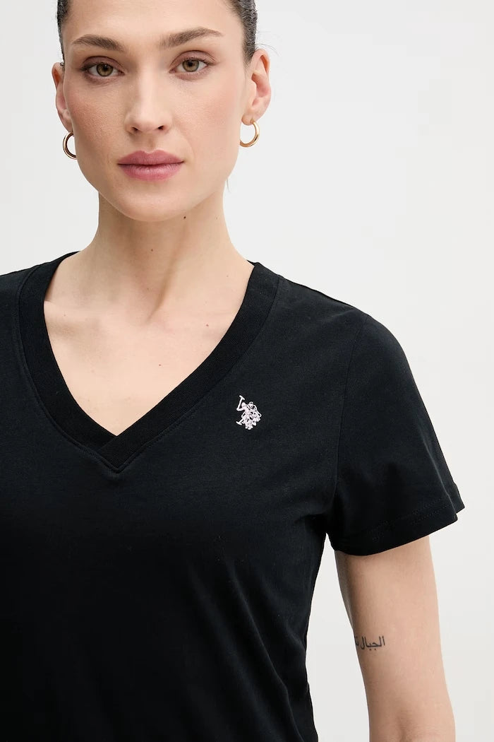 U.S. Polo Assn. Kadın Pamuklu V-Yaka Tişört