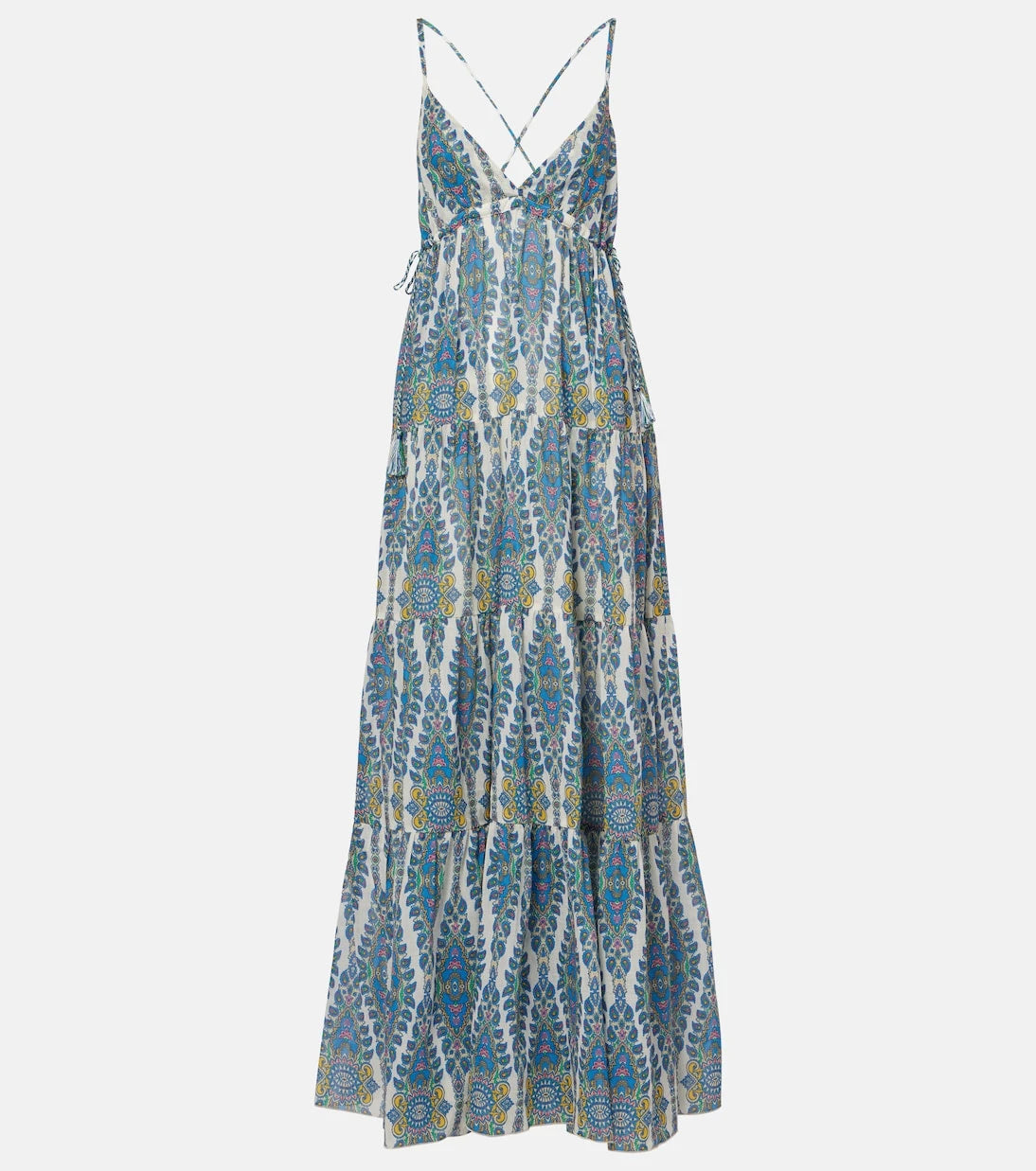 Etro - Printed tiered cotton and silk maxi dress