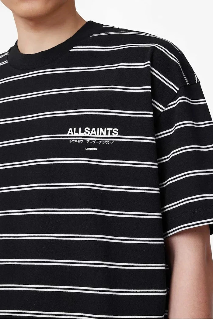 AllSaints тениска мъжка от памук UNDERGRND STRIPE SS