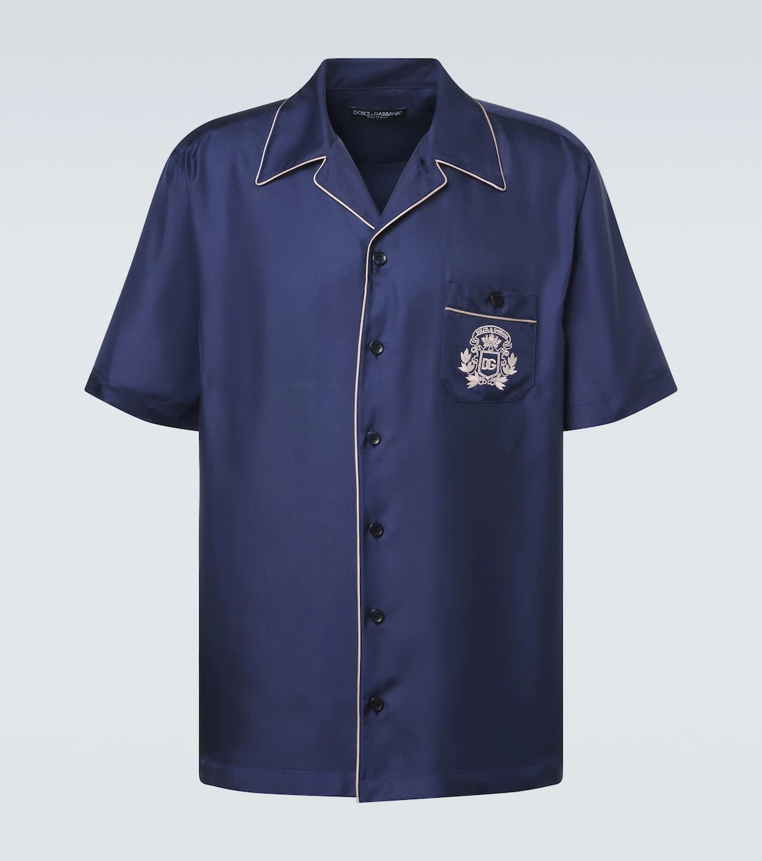 Dolce&Gabbana - Logo silk satin bowling shirt
