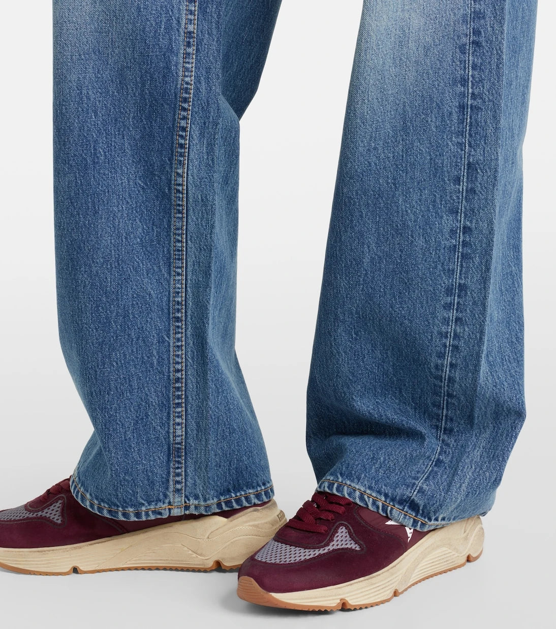 Golden Goose - حذاء سنيكرز Running Nylon بحواف من الشامواه