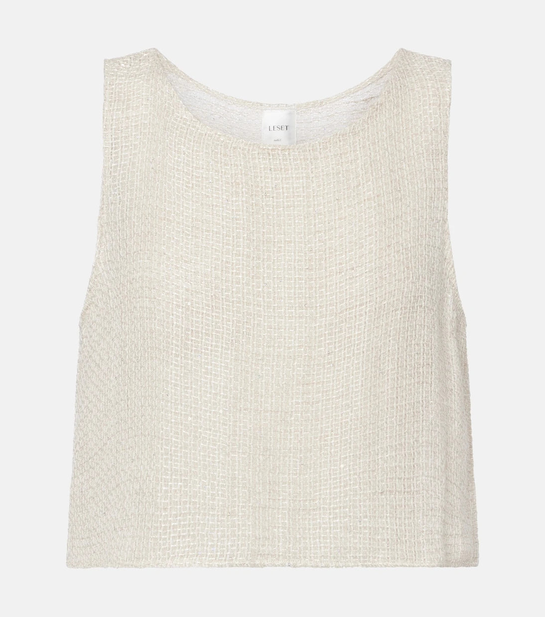 Leset - Stella sequined linen-blend tank top