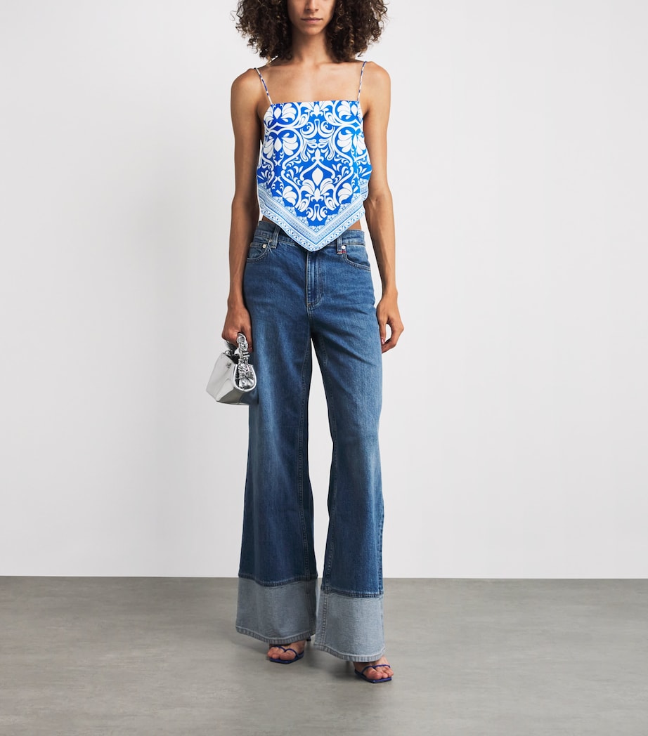 Alice+Olivia Blue Yuri Scarf Top