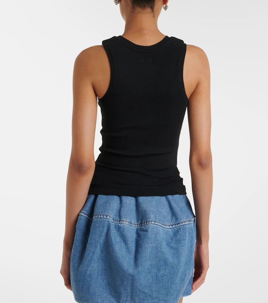 Loewe - Ribbed-knit cotton-blend tank top