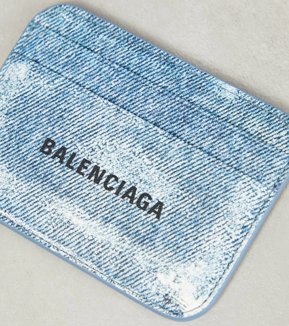 Balenciaga - Printed leather card holder