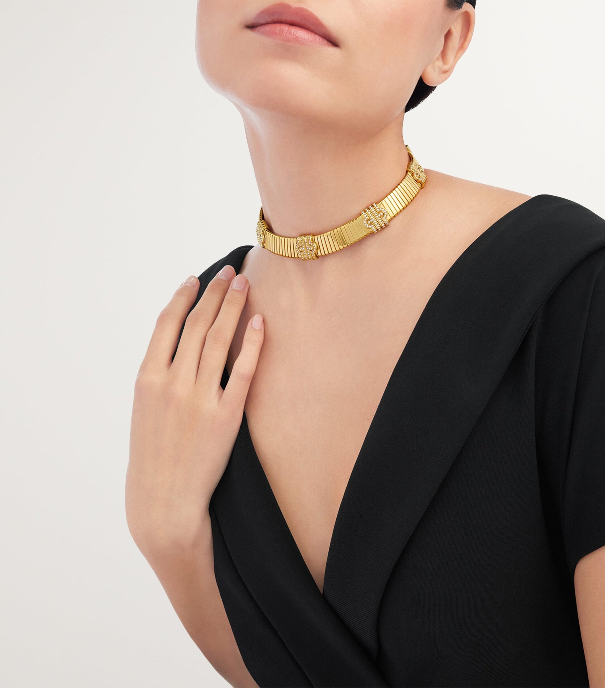 Yellow Gold and Diamond Tubogas Necklace