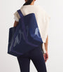 Navy Large Cotton Logo Tote Bag
