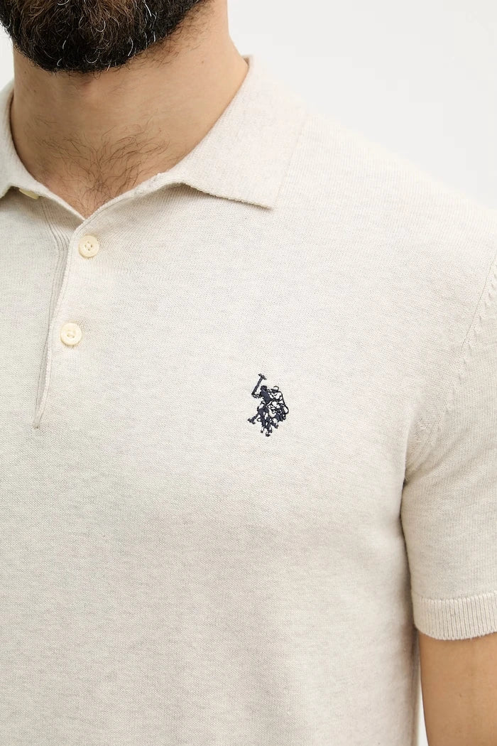 U.S. Polo Assn. Erkek Pamuklu Yakalı Tişört COMBED SS