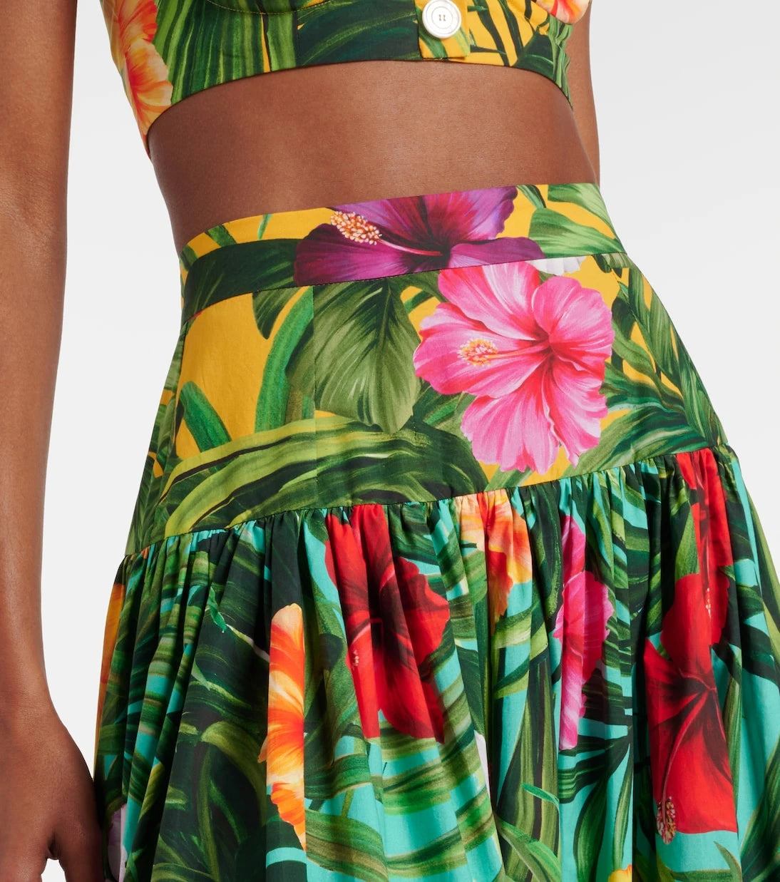 Dolce&Gabbana - Floral tiered cotton maxi skirt