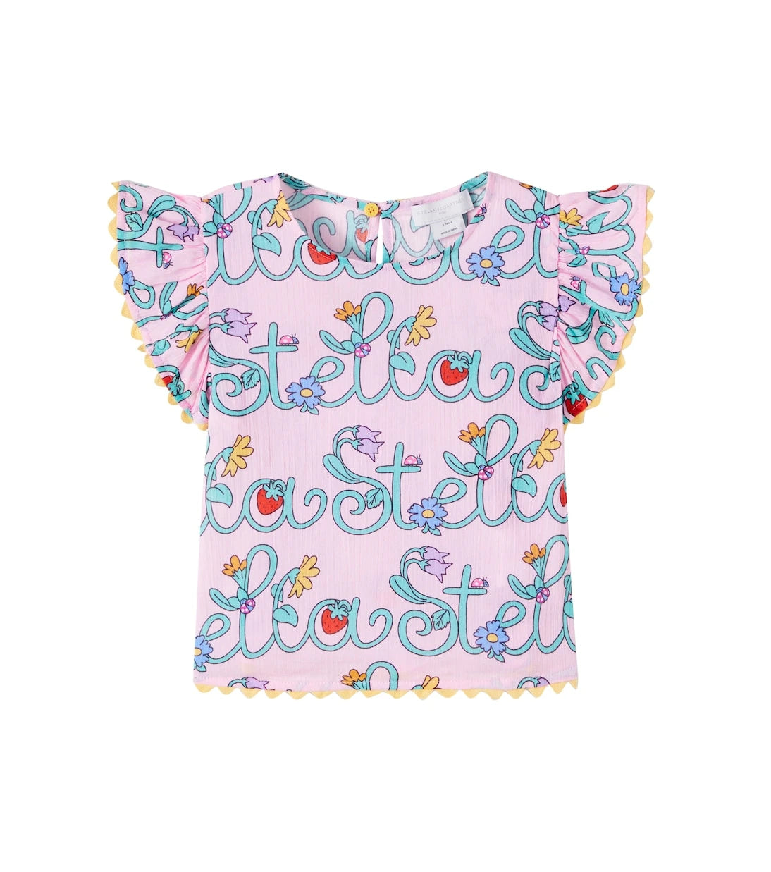 Stella McCartney Kids - Logo ruffled cotton top