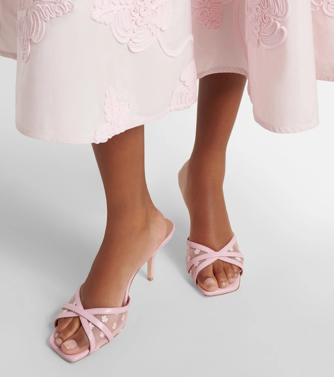 Malone Souliers - Perla 70 leather and mesh mules
