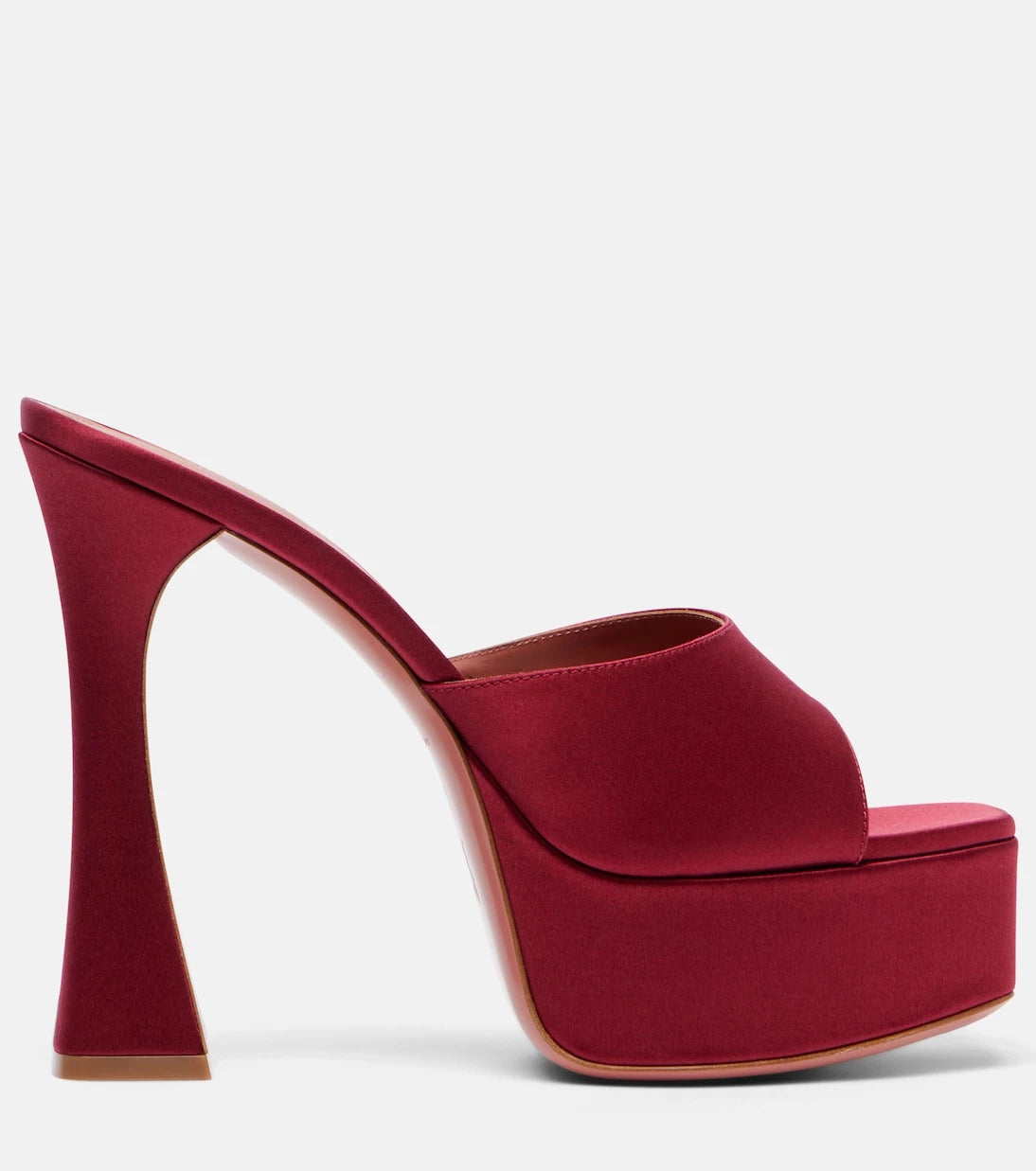 Amina Muaddi - Dalida 140 satin platform mules