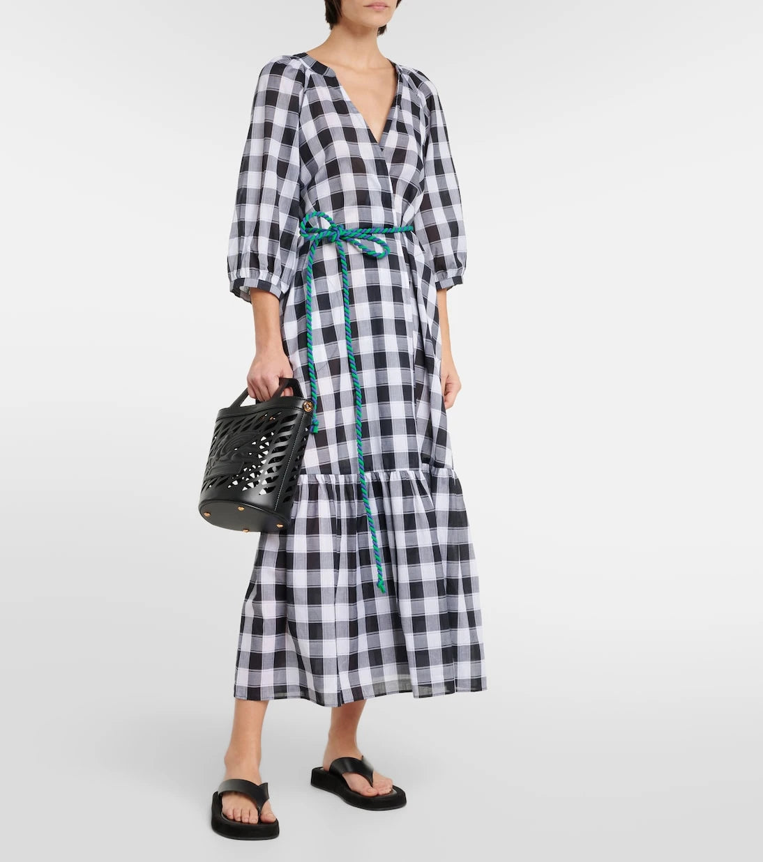 Eres - Chess printed cotton midi dress