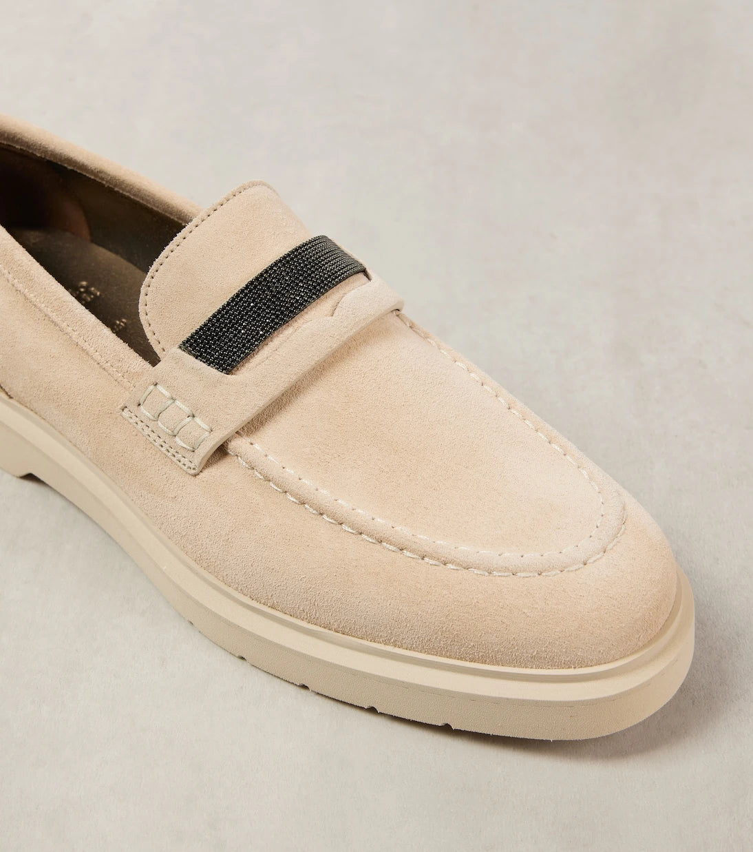 Brunello Cucinelli - Monili suede penny loafers