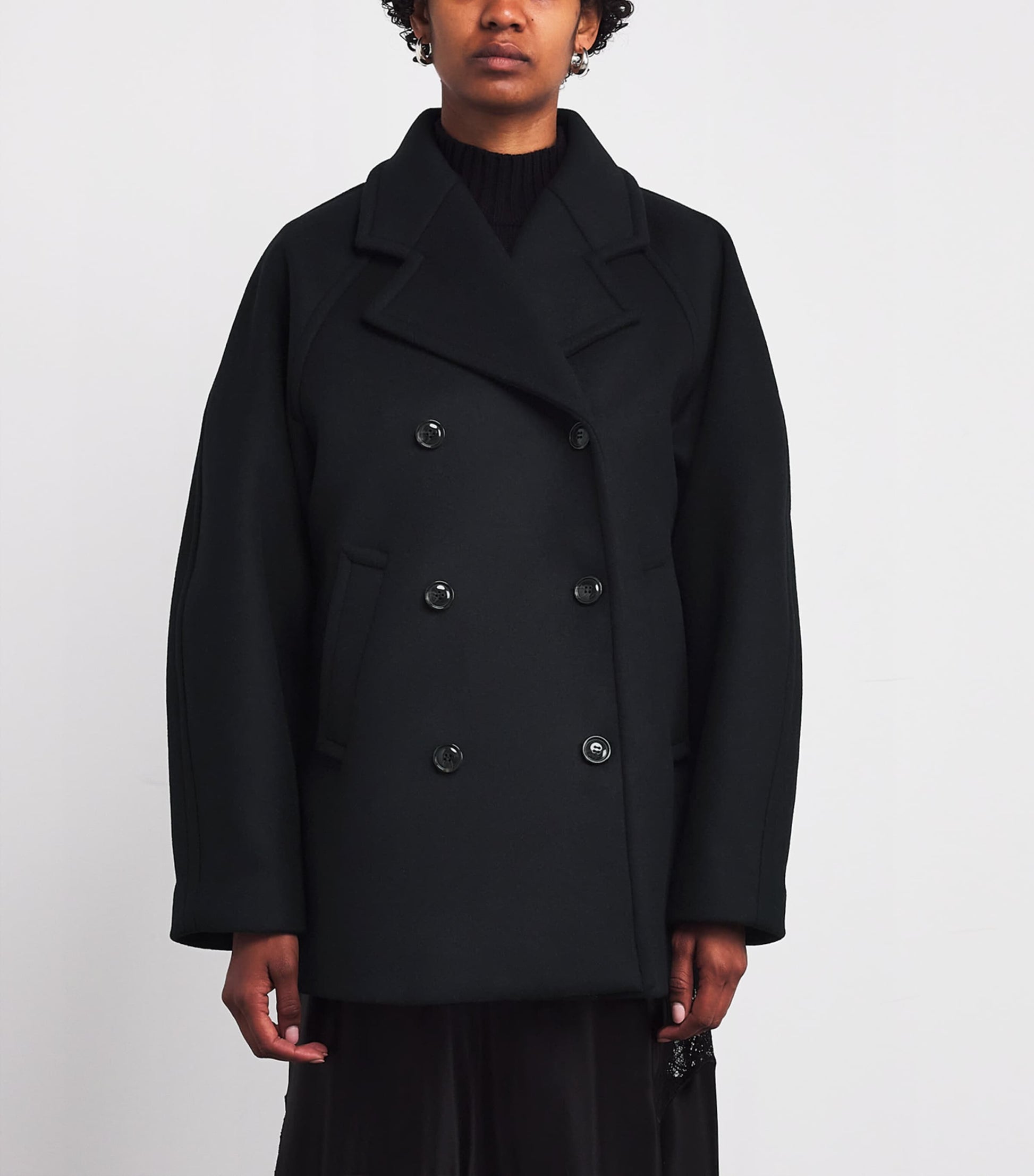 Black Wool Celo Pea Coat