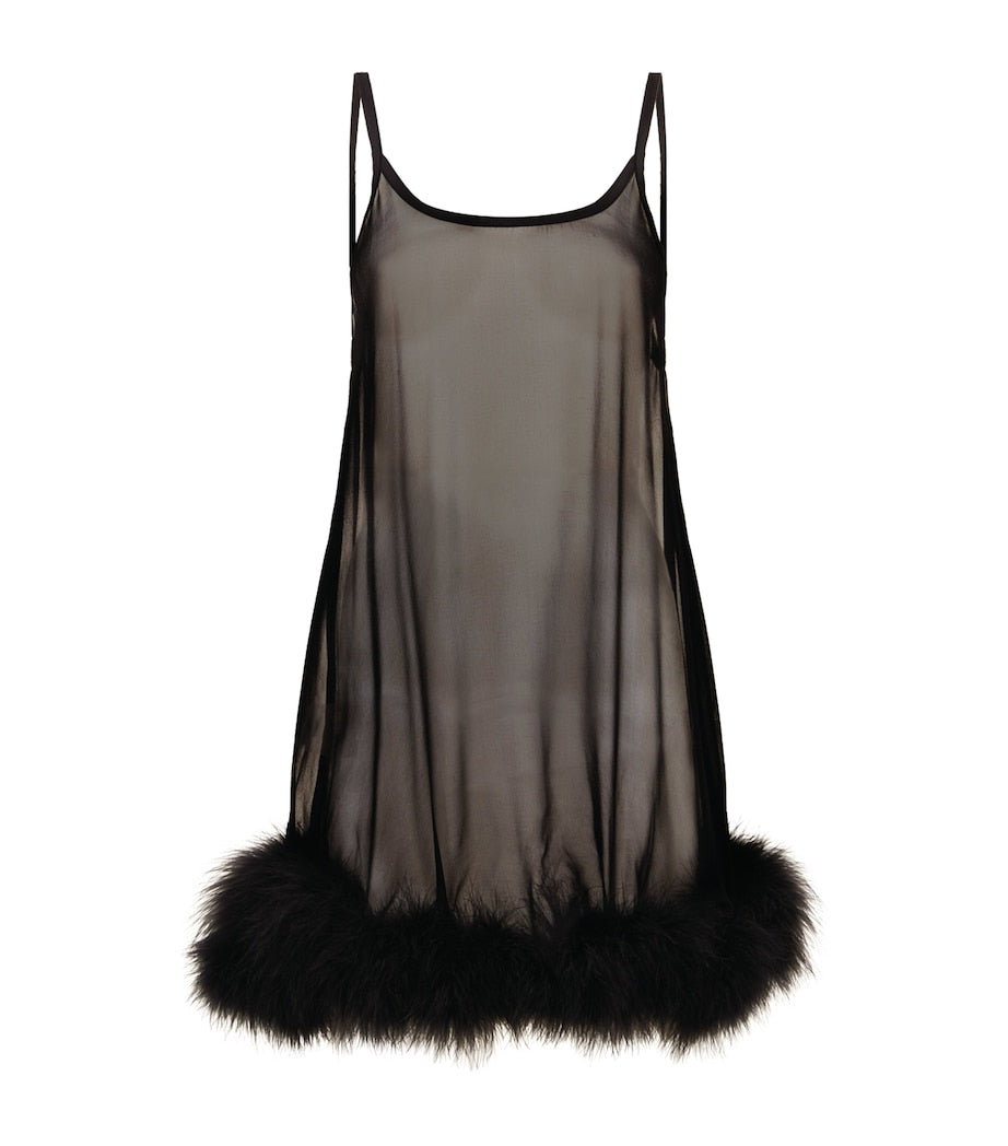 Gilda & Pearl Black Diana Marabou Babydoll