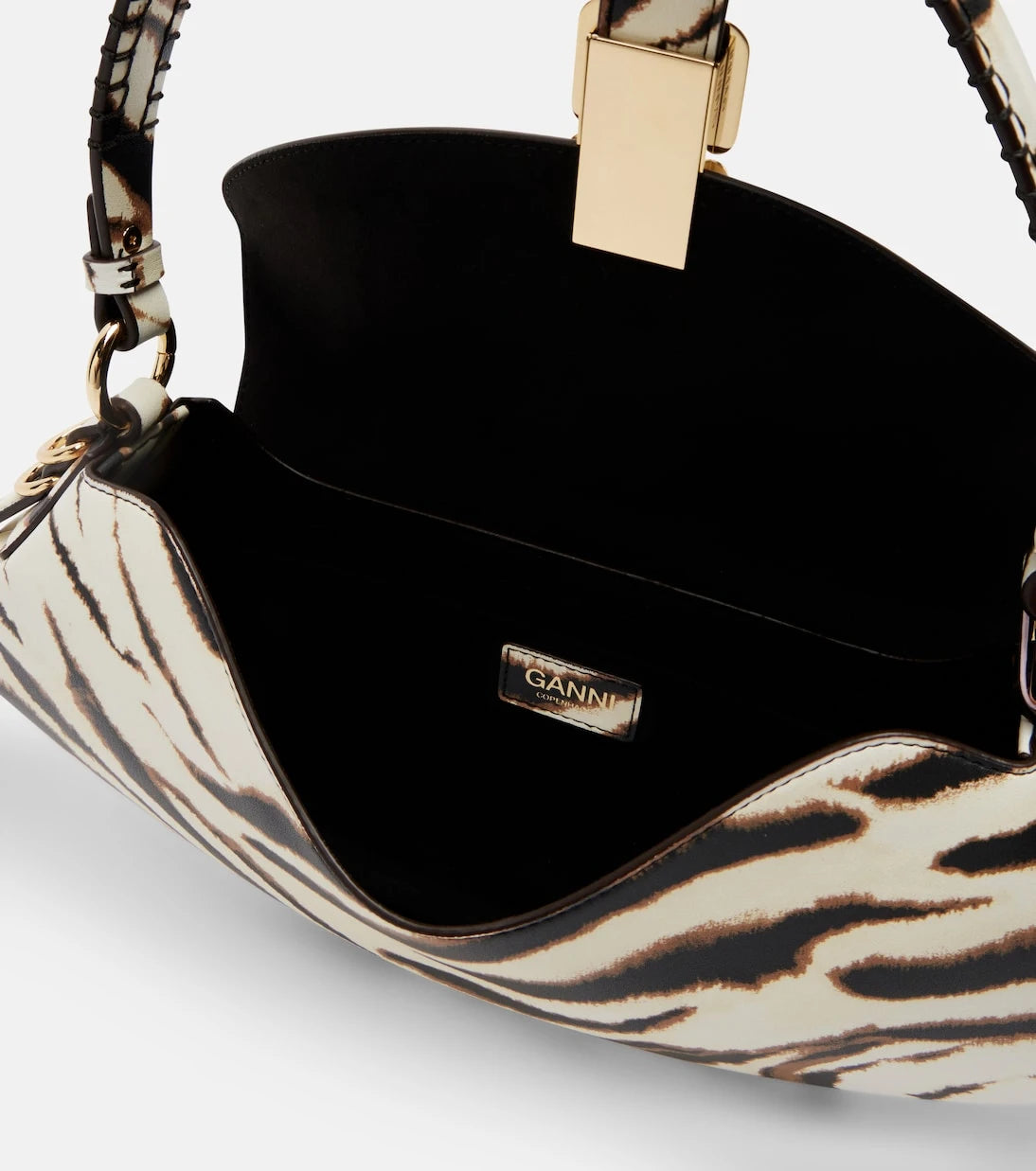 Ganni - B-Kat Small zebra-print shoulder bag