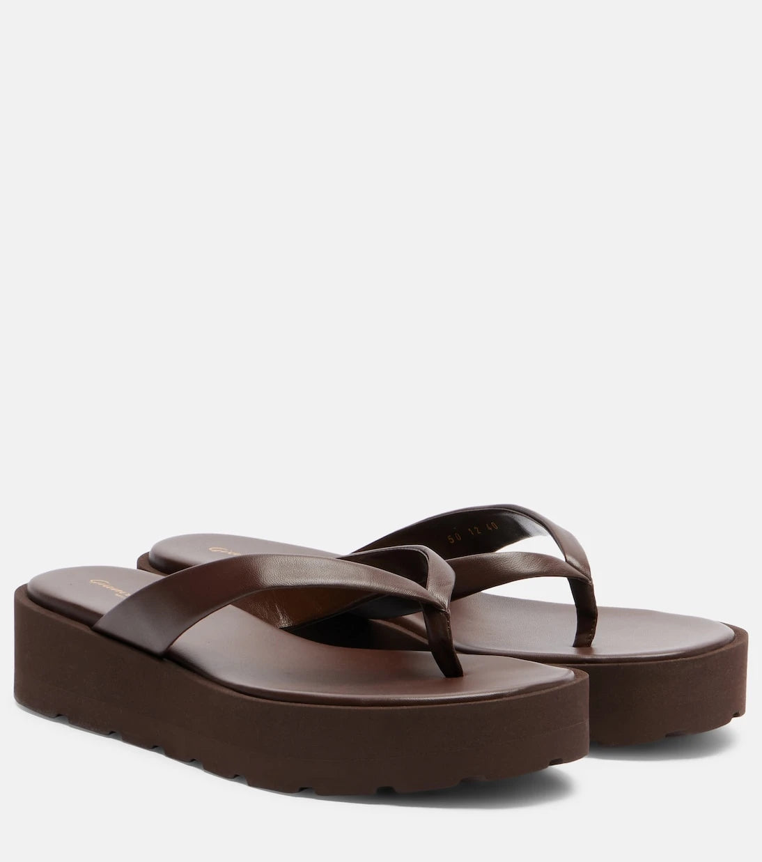 Gianvito Rossi - Leather platform thong sandals