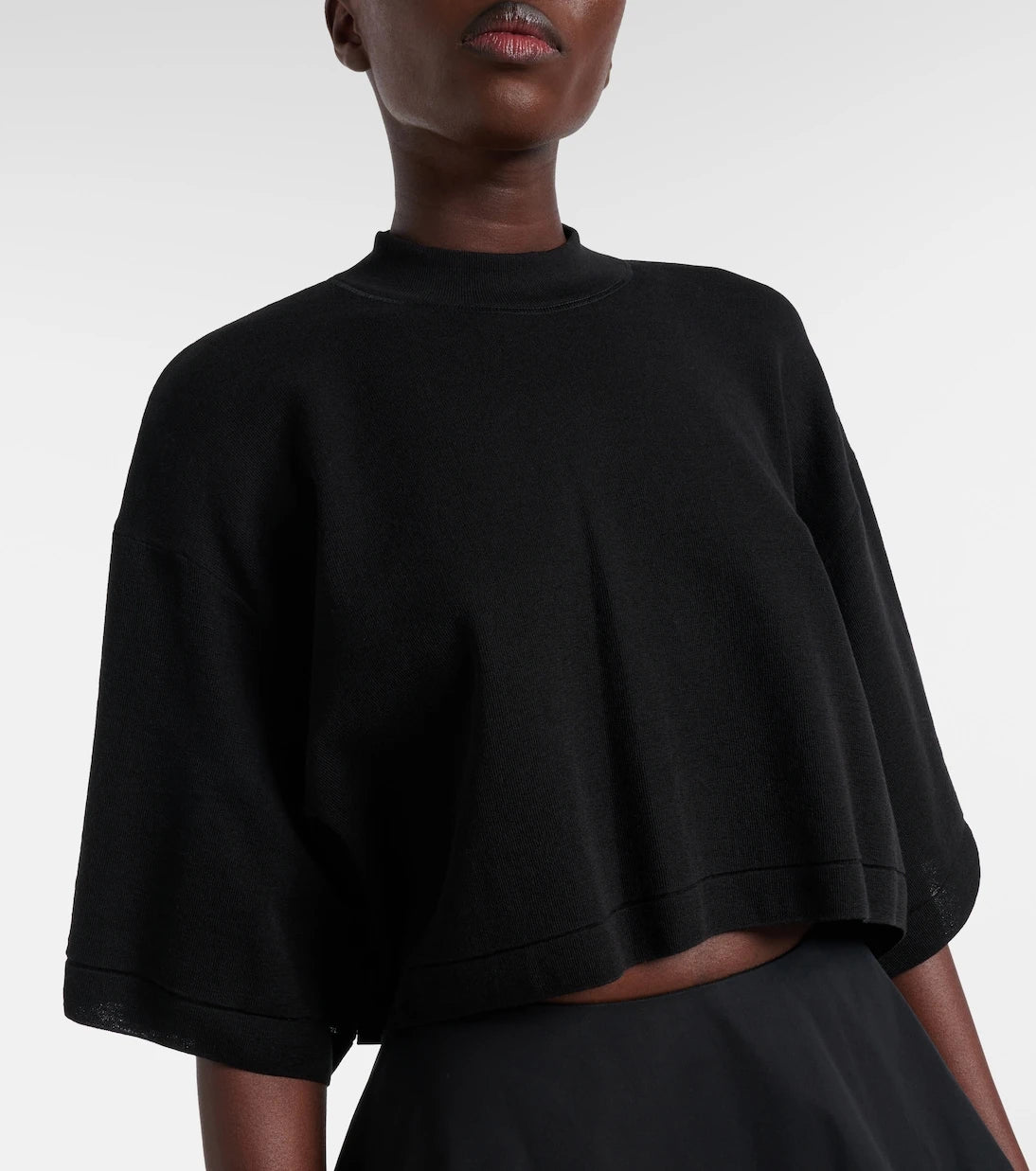 Alaïa - Cropped cotton-blend T-shirt