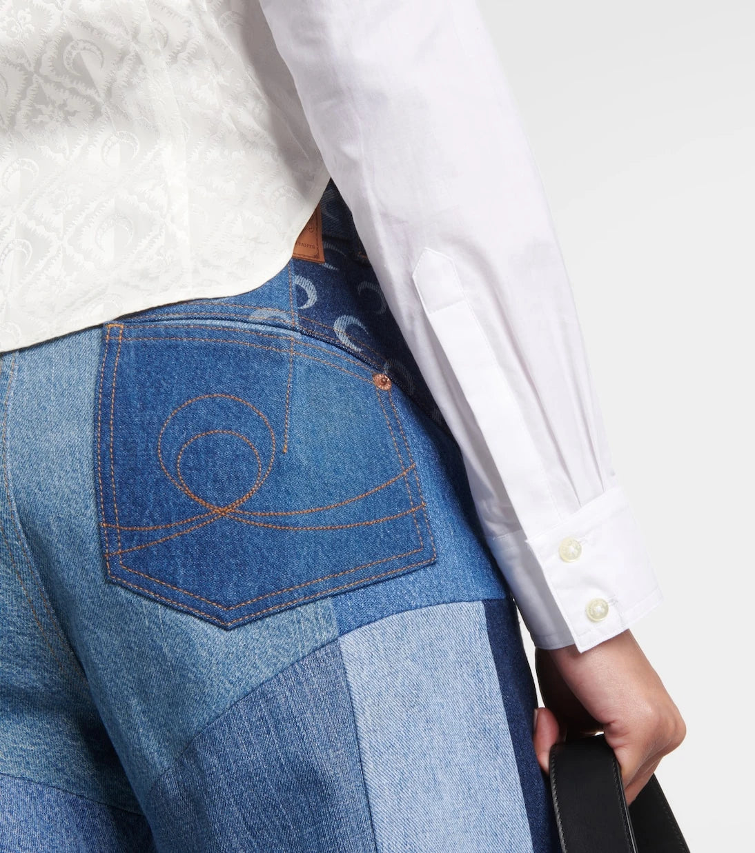 Marine Serre - Embroidered openwork linen shirt