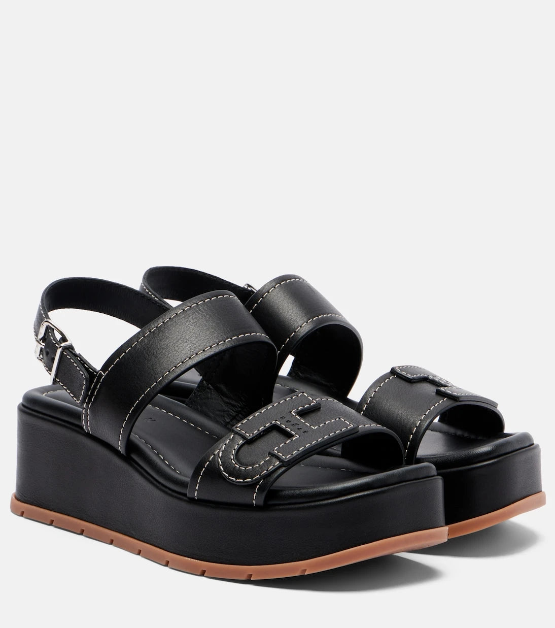 Hogan - H703 leather platform sandals