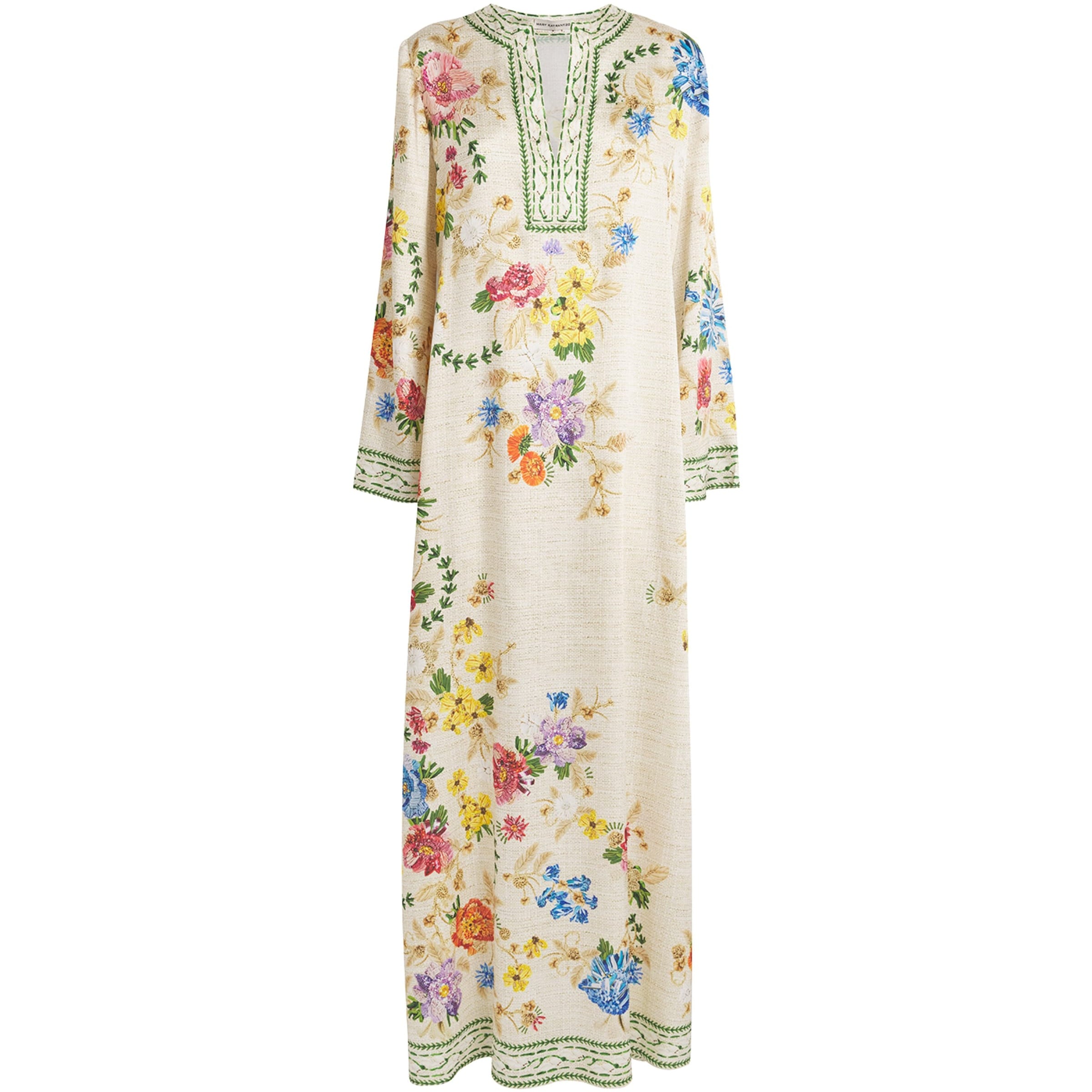 Satin Floral Collins Kaftan