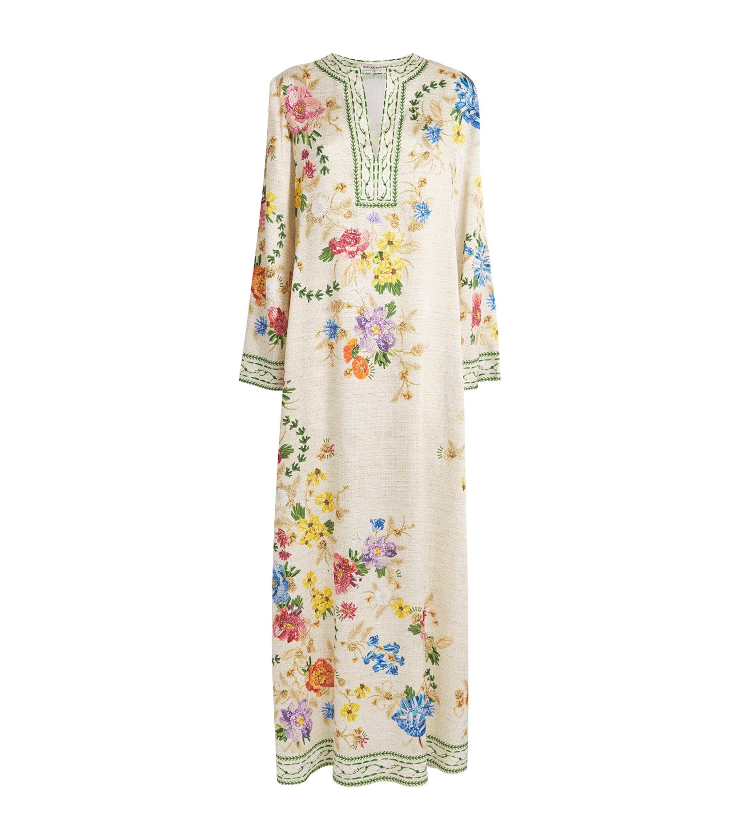 Satin Floral Collins Kaftan