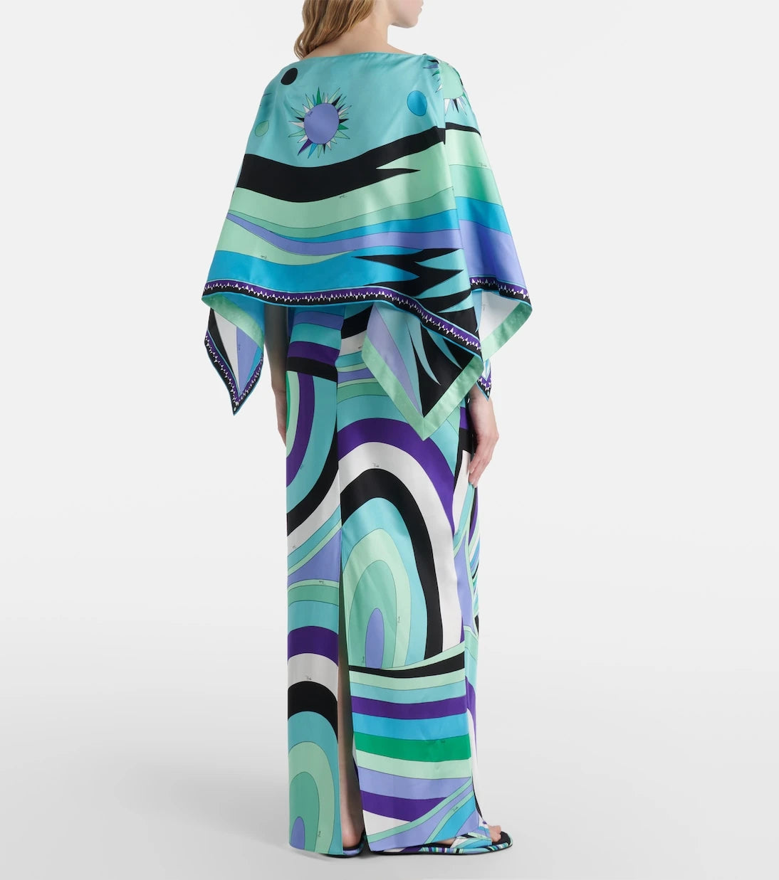 Pucci - Iride caped silk twill maxi dress