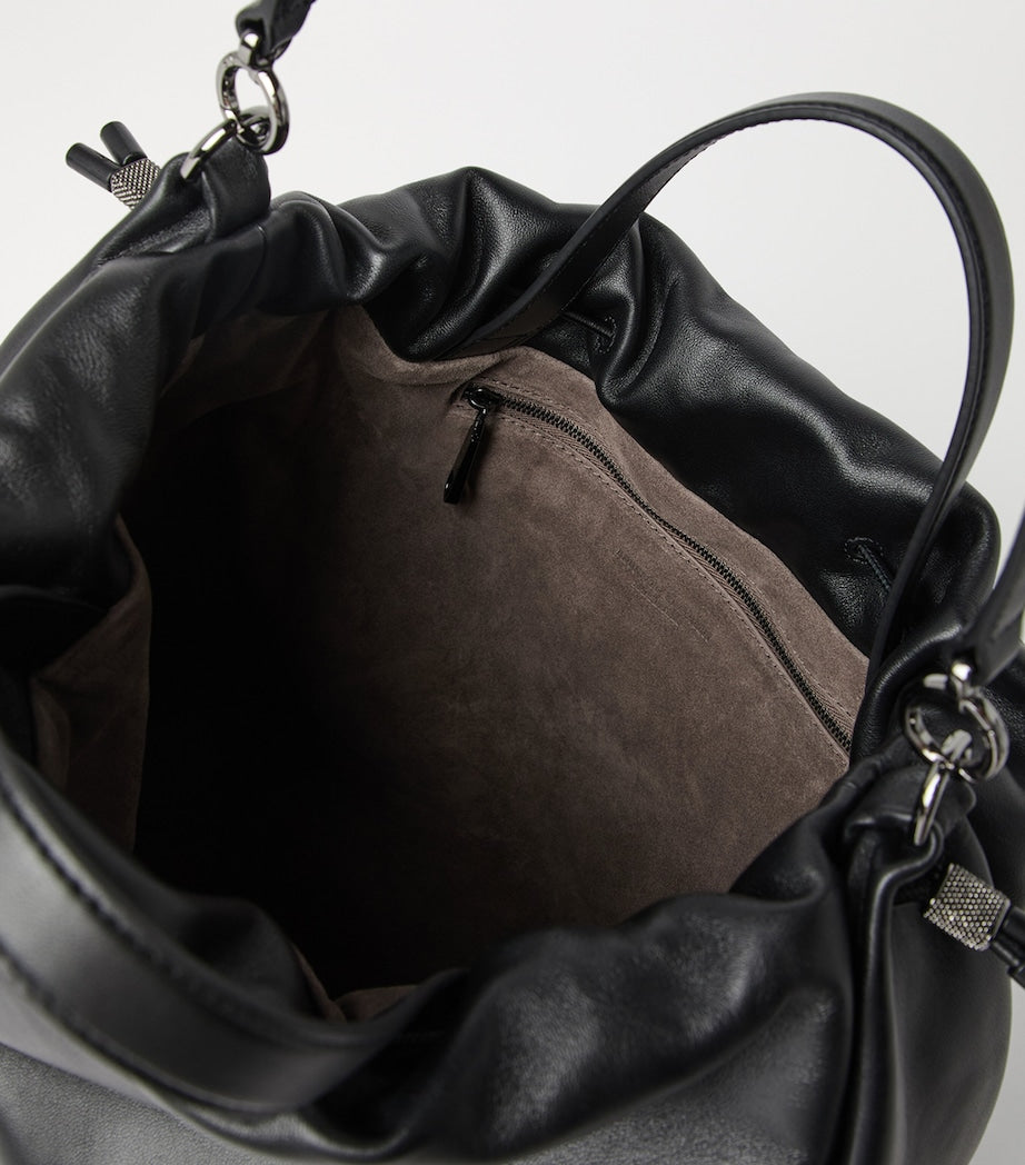 Large Leather Mellow Bucket Bag