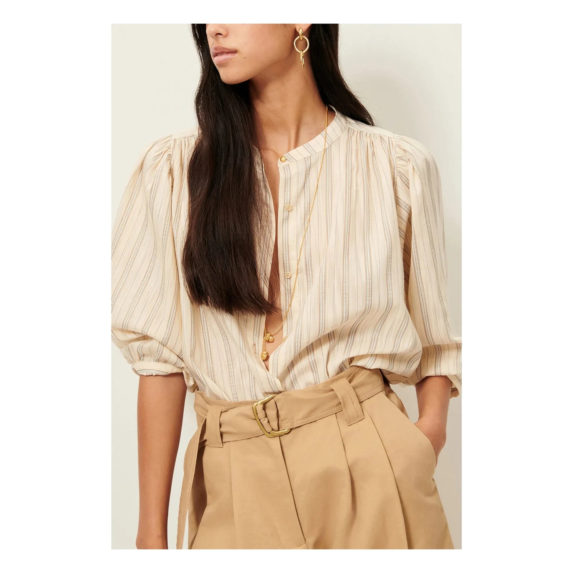 Sessùn - Blouse A View Stripes | Light blue