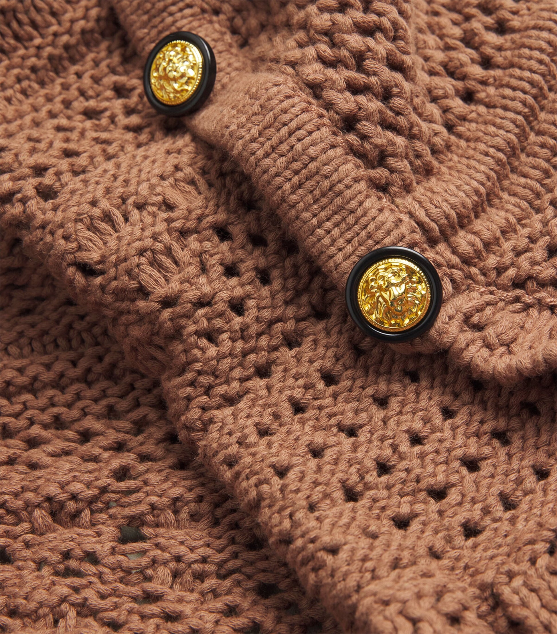 L'Agence Brown Open-Stitch Kiva Cardigan