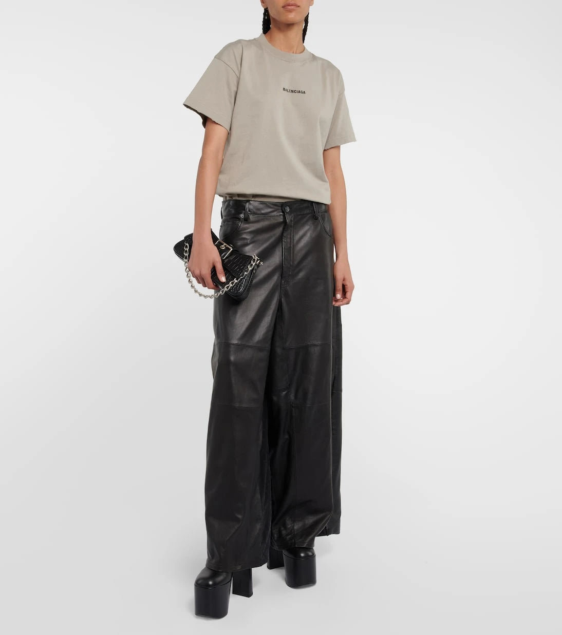 Balenciaga - تي شيرت قطني بشعار العلامة