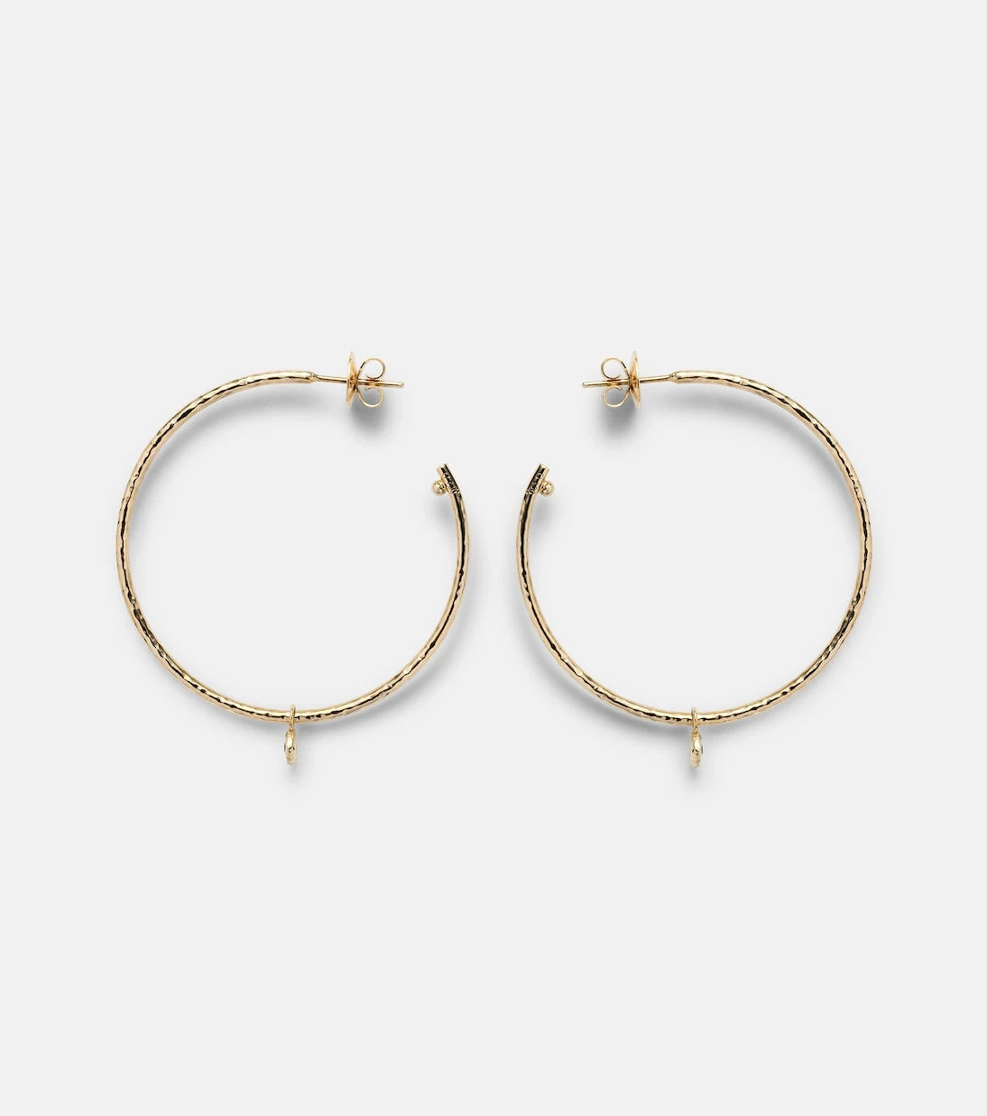 Octavia Elizabeth - Nesting Gem Medium 18kt gold hoop earrings with emeralds