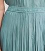 Blue Habotai Silk Pleated Sully Skirt
