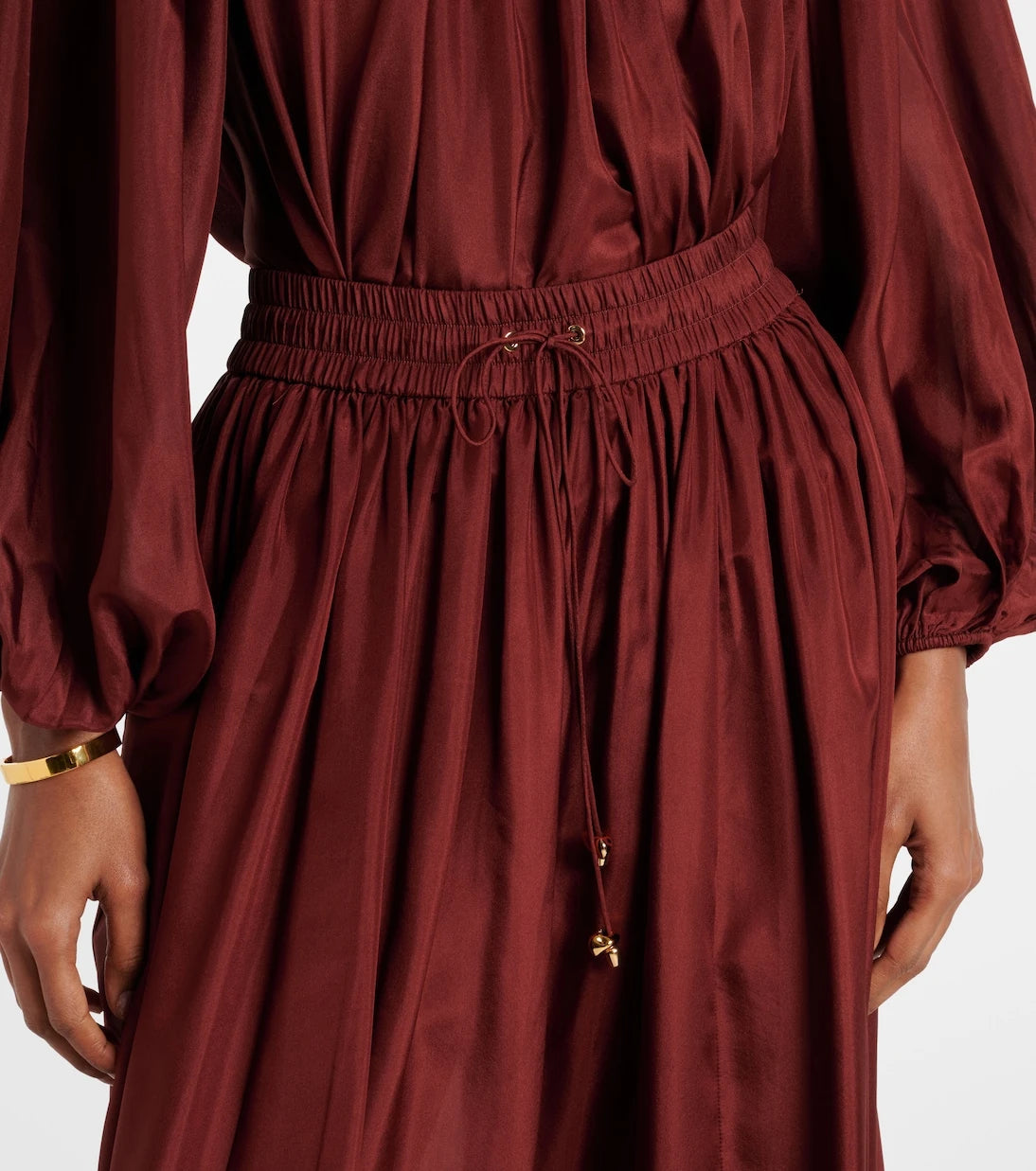 Zimmermann - Aster gathered silk habotai maxi skirt