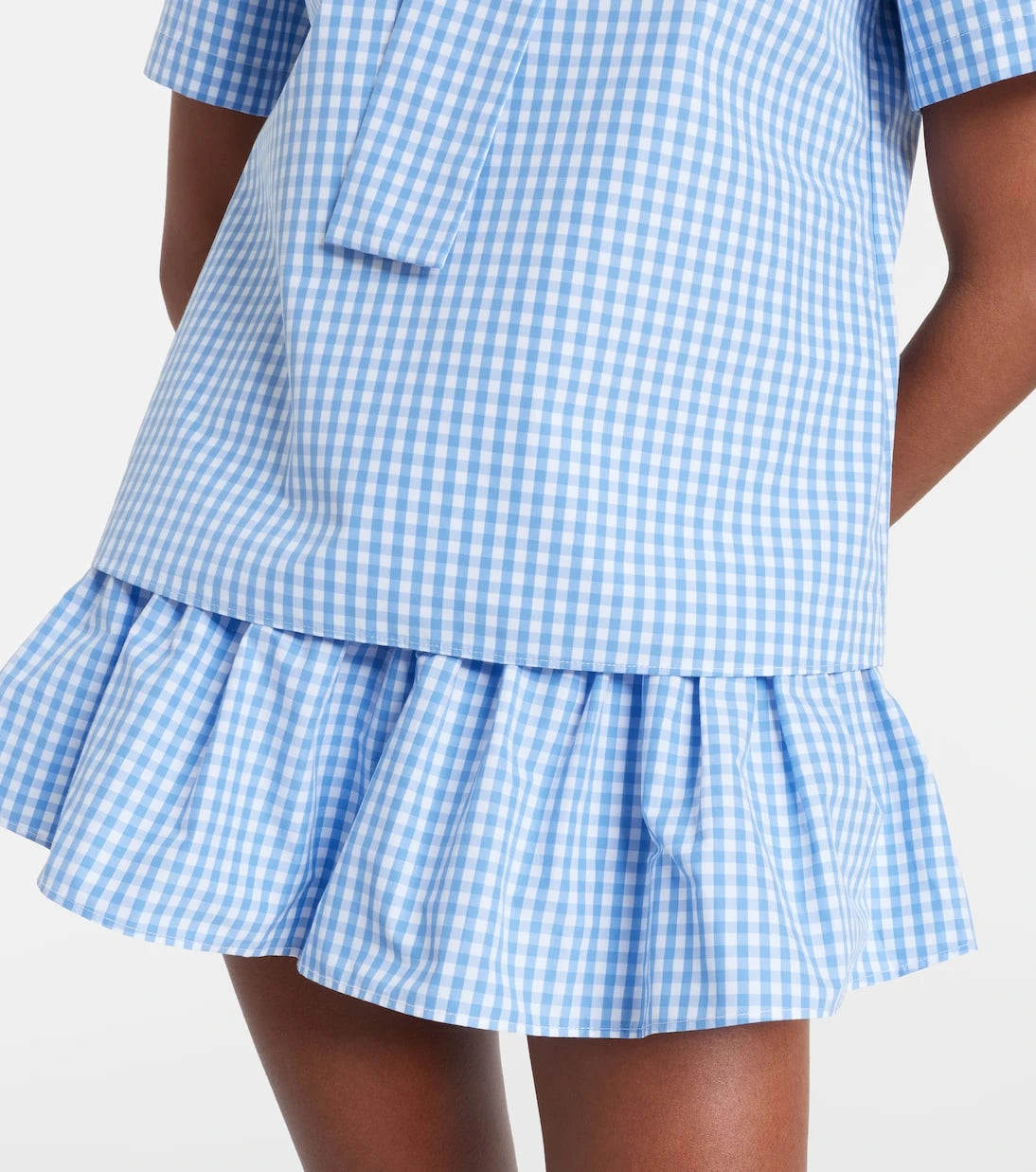 Shushu/Tong - Bow-detail gingham cotton top