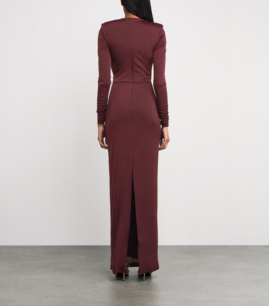 Rebecca Vallance Burgundy Cut-Out Mischa Maxi Dress