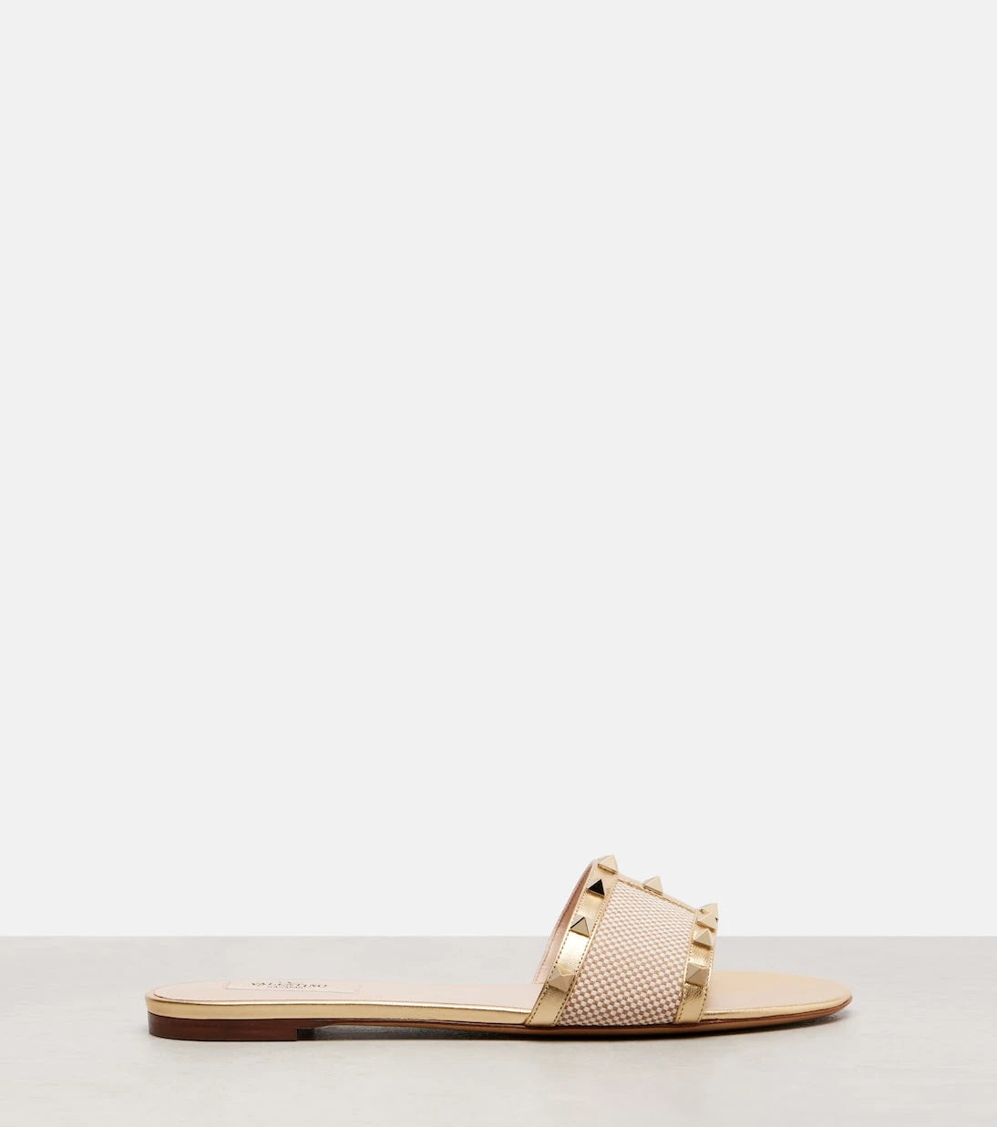 Valentino Garavani - Rockstud leather-trimmed slides