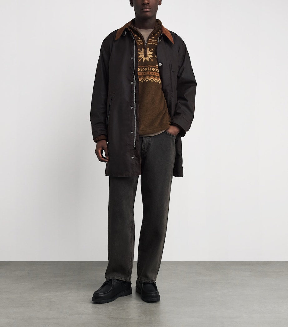 Brown Fleece Fair Isle Quarter-Zip Sweatshirt