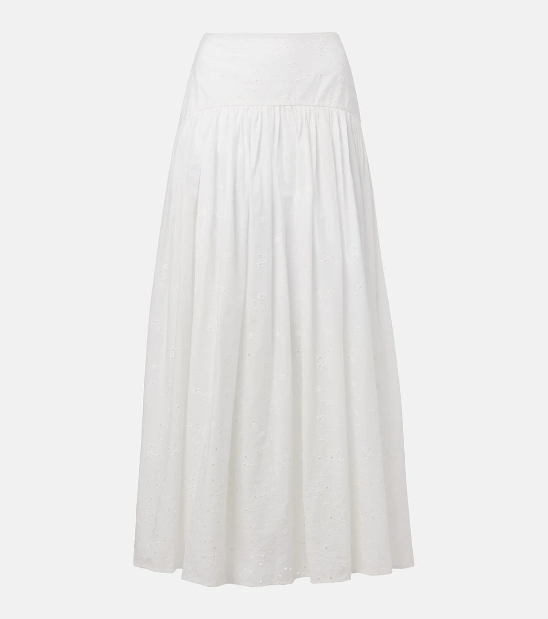 Staud - Procida pleated cotton maxi skirt