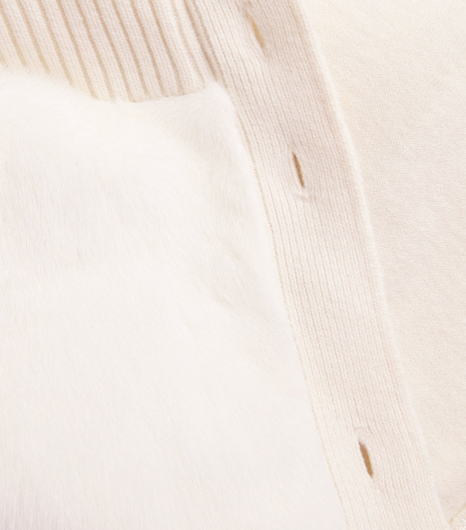 Beige Merino Wool-Mink Gilet