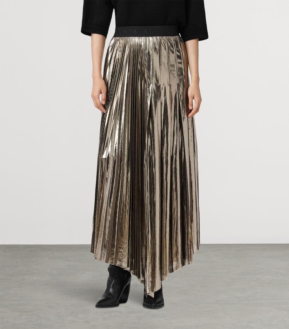 Brown Pleated Jax Maxi Skirt