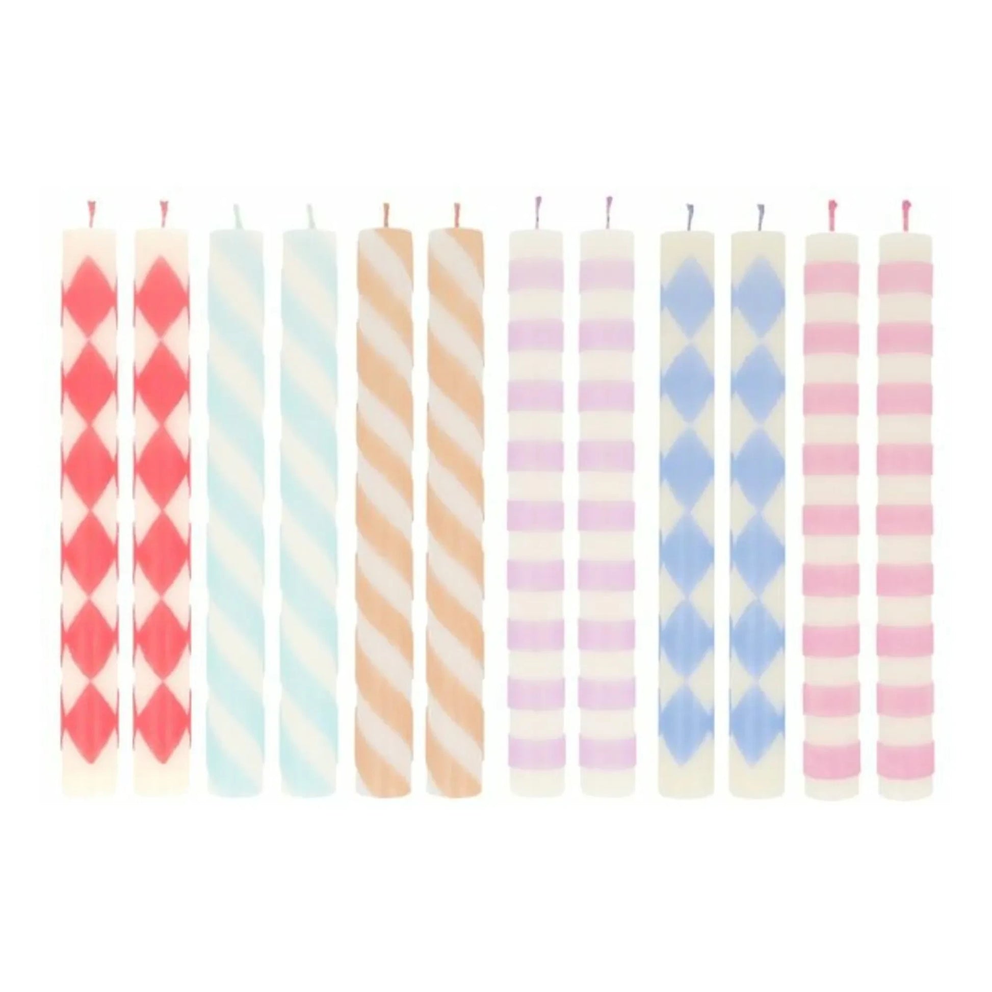 Meri Meri - Patterned candles - Set of 12